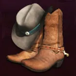 Black Gold Texas Riches symbol Cowboy boots and hat