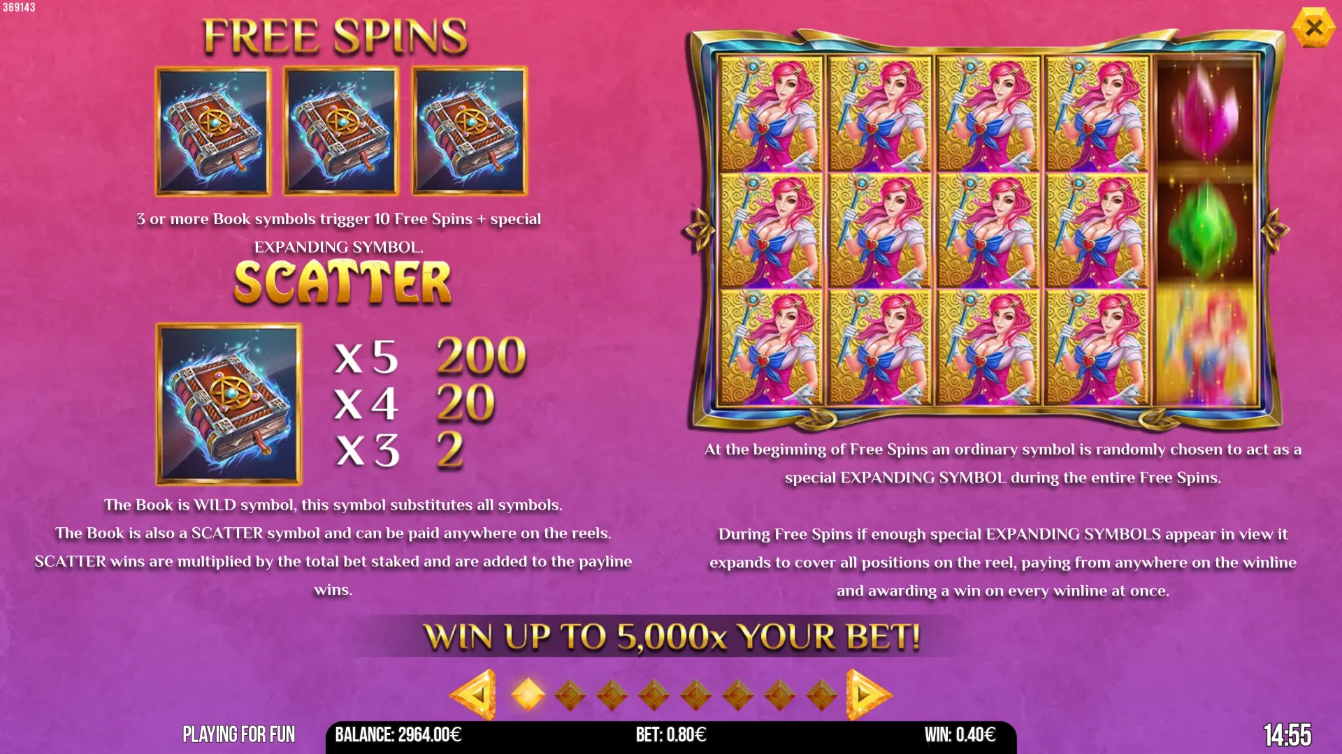 Book of Anime Free Spins