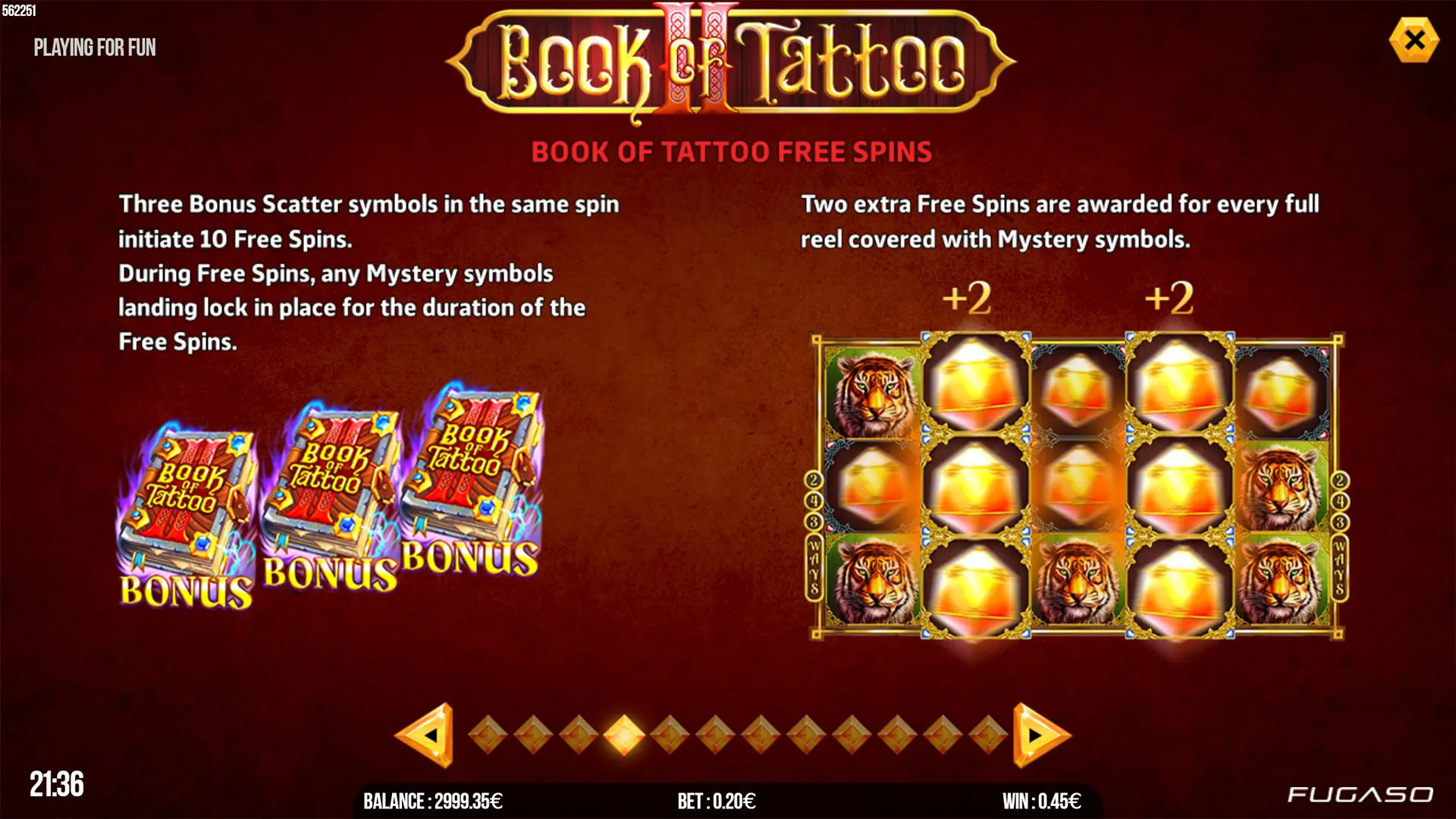 Book of Tattoo 2 Free Spins