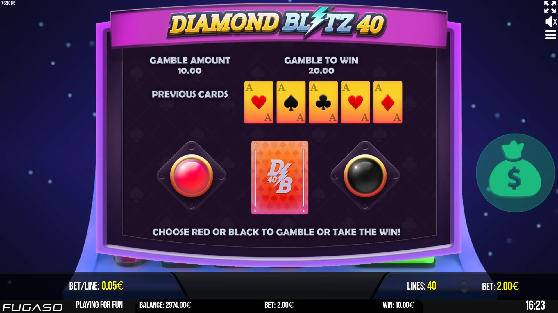 Diamond Blitz 40 Gambling Feature