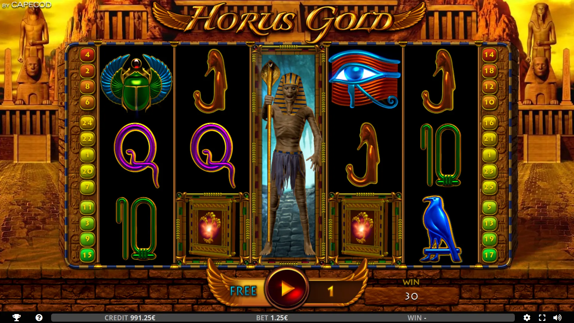 Horus Gold Free Spins