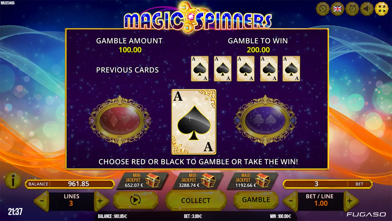 Magic Spinners Gamble Feature