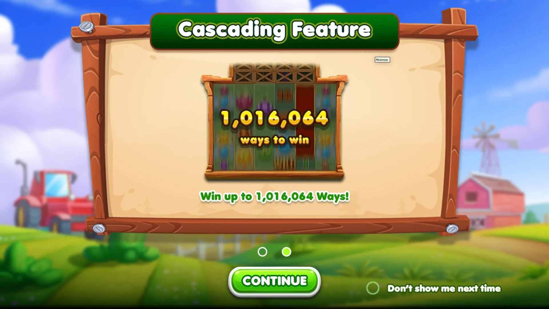 Farmland Frenzy Maxways Cascading Feature