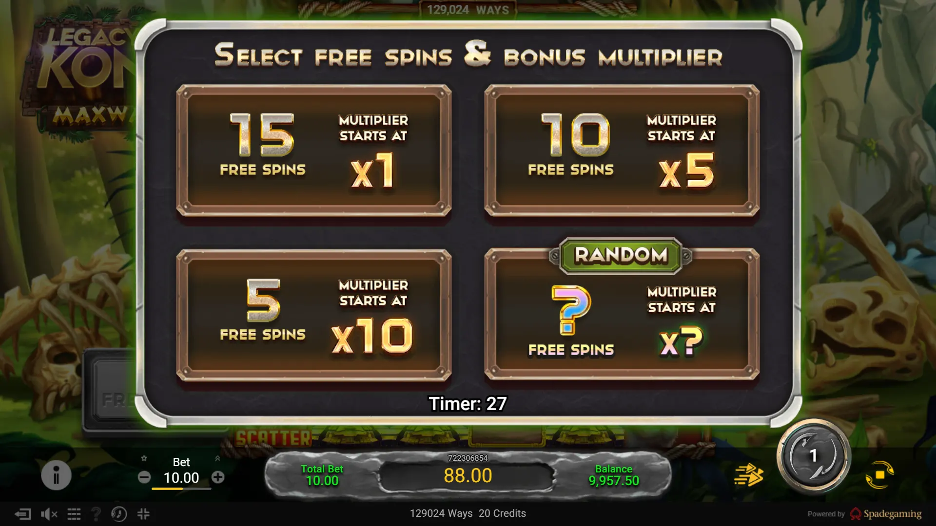 Legacy of Kong Maxways Free Spins