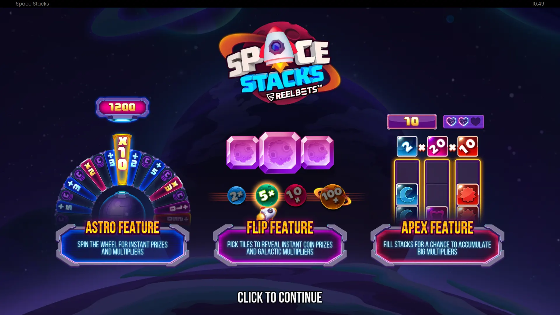 Space Stacks Apex Bonus Game