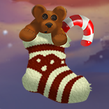 Xmas At The Cabin symbol Candy cane bear stocking