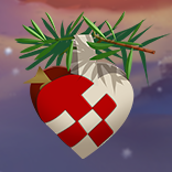 Xmas At The Cabin symbol Heart-shaped Christmas ornament
