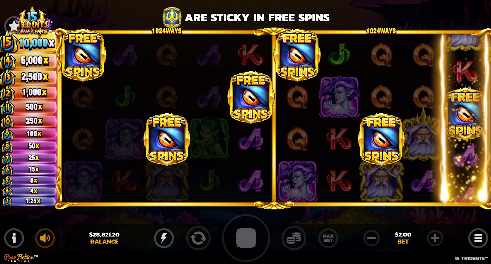 15 Tridents Free Spins