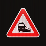 Autobahn Automat symbol Railroad Crossing Warning Sign