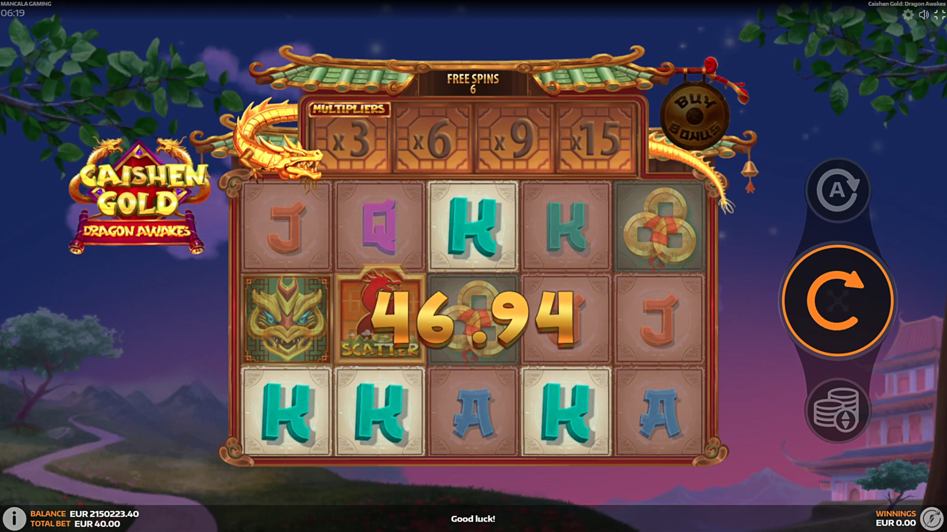 Caishen Gold: Dragon Awakes Free Spins