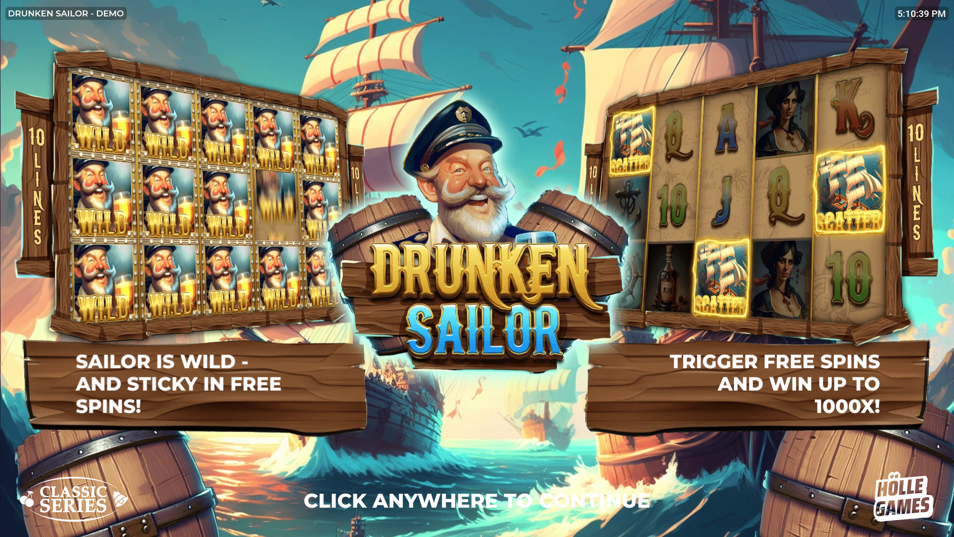 Drunken Sailor Free Spins