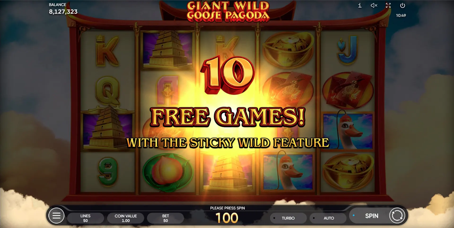 Giant Wild Goose Pagoda Free Spins