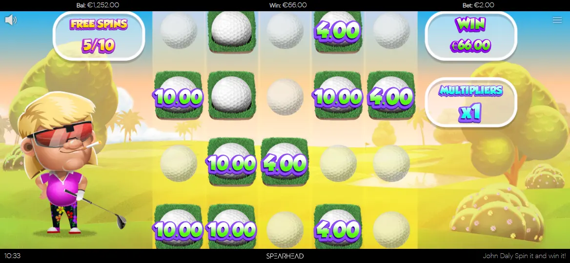 John Daly Spin it and Win it Sticky Balls feature