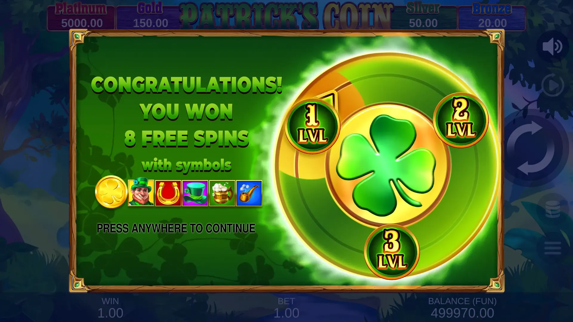 Patrick’s Coin: Hold the Spin Free Spins