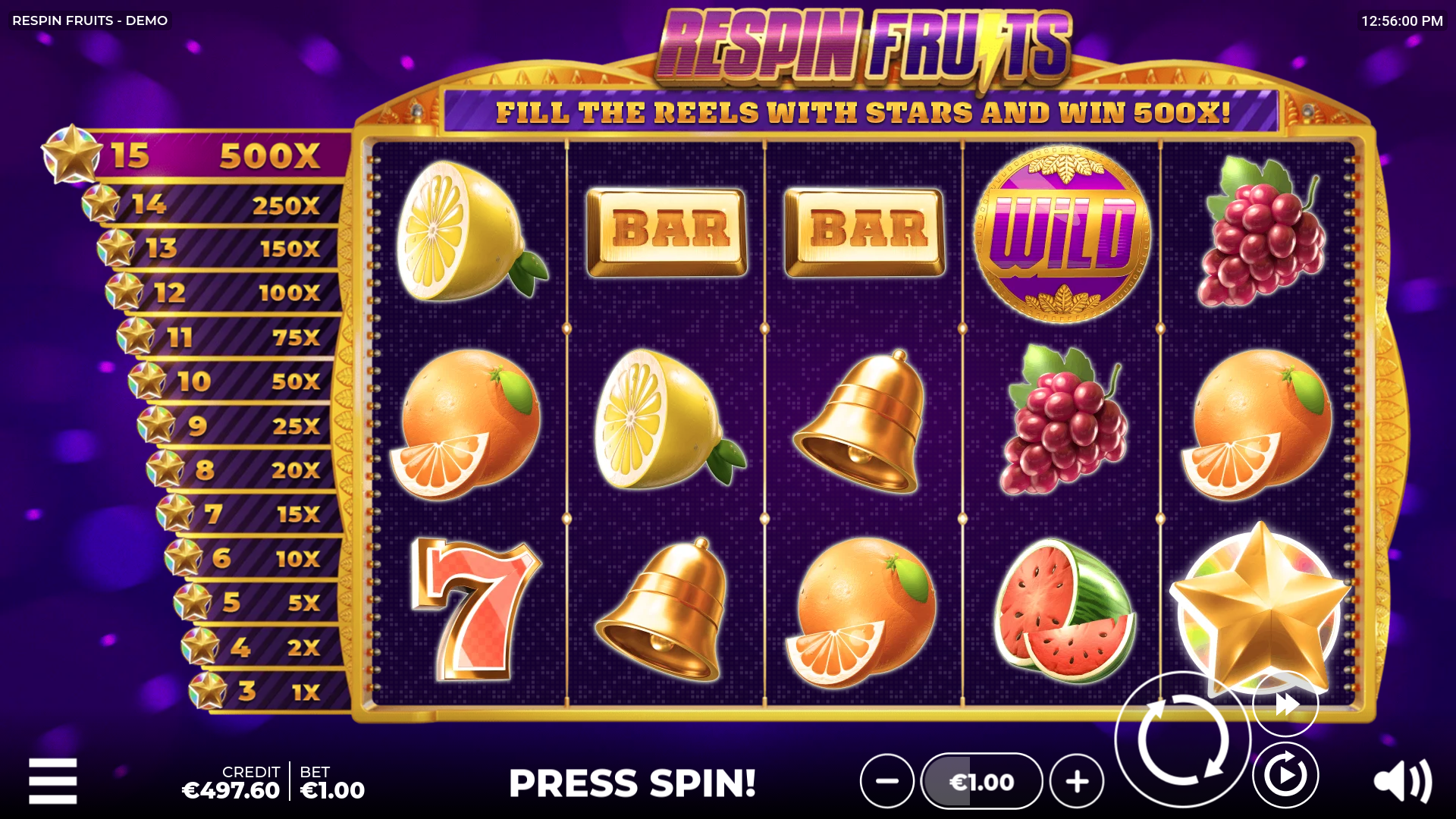 Respin Fruits Slot Wild