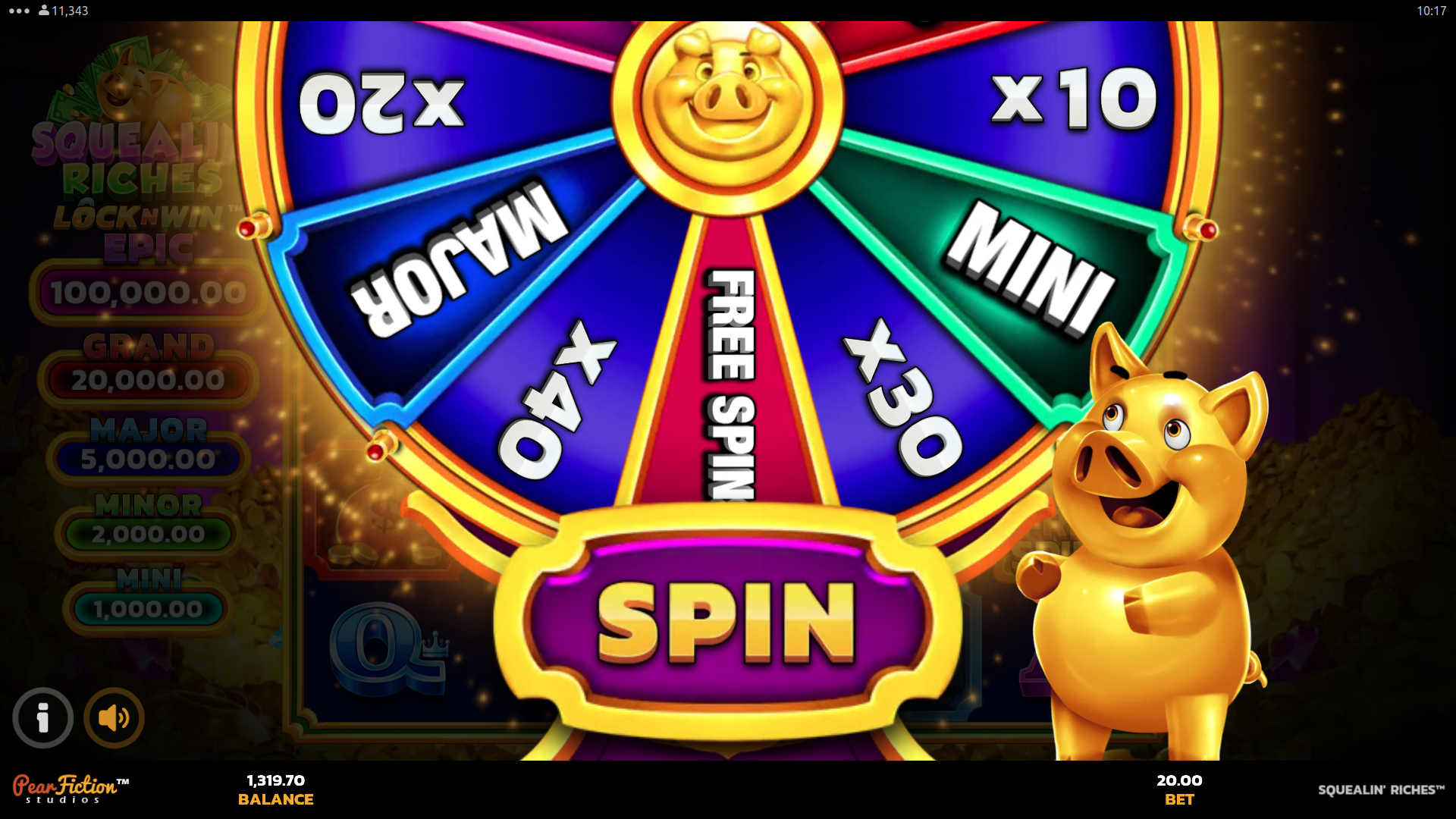 Squealin’ Riches Bonus Wheel