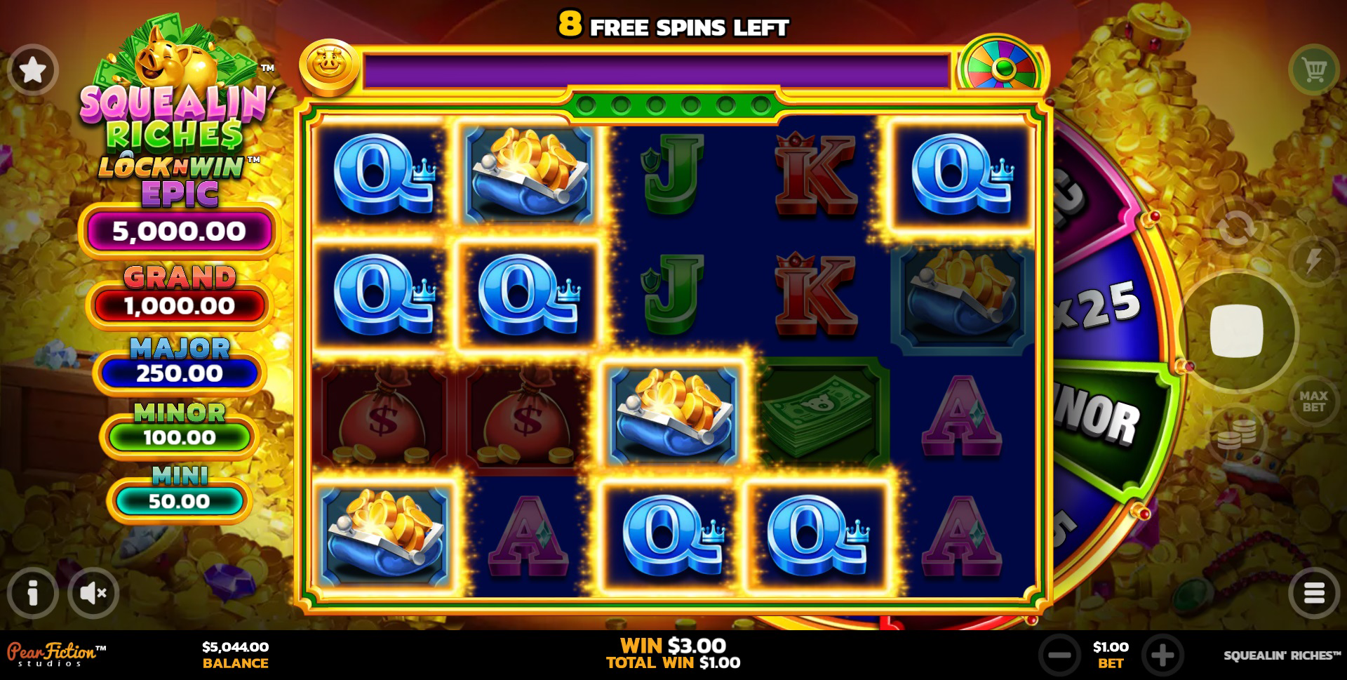 Squealin’ Riches Free Spins