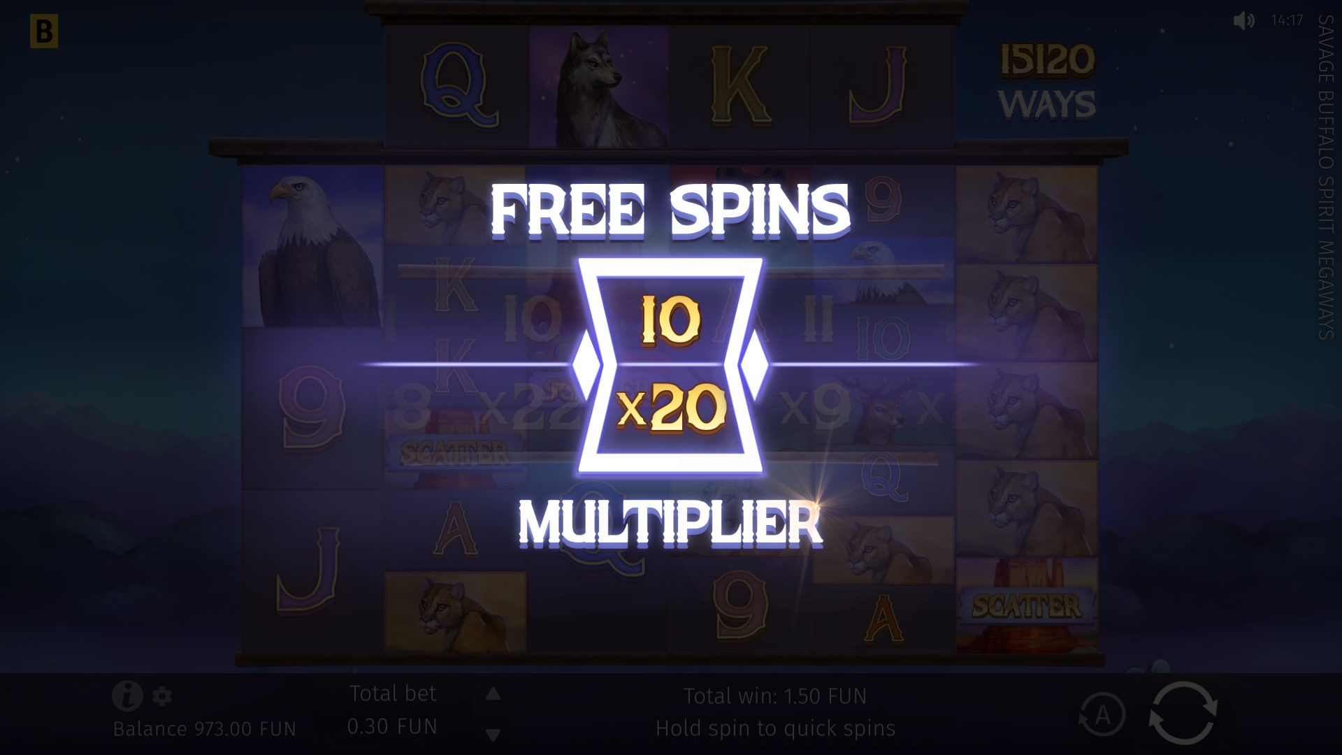 Savage Buffalo Spirit MEGAWAYS Free Spins